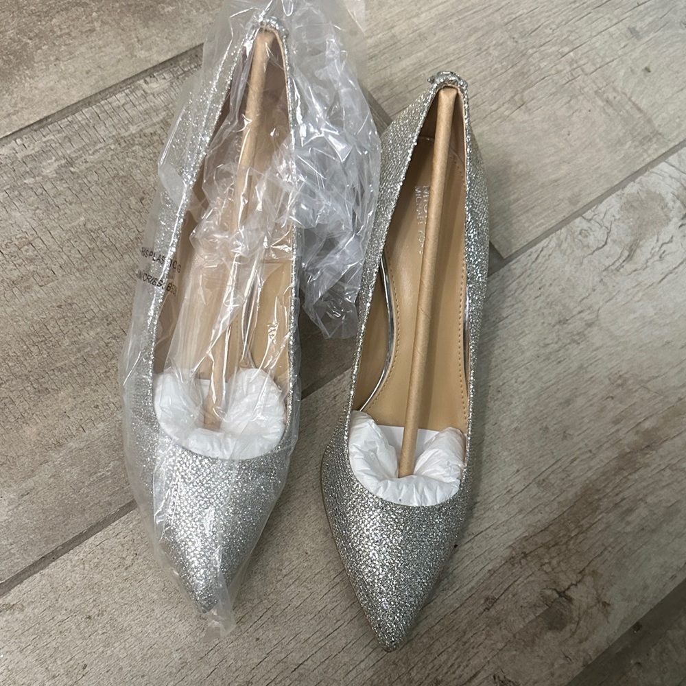 Michael Kors Silver Glitter Heels